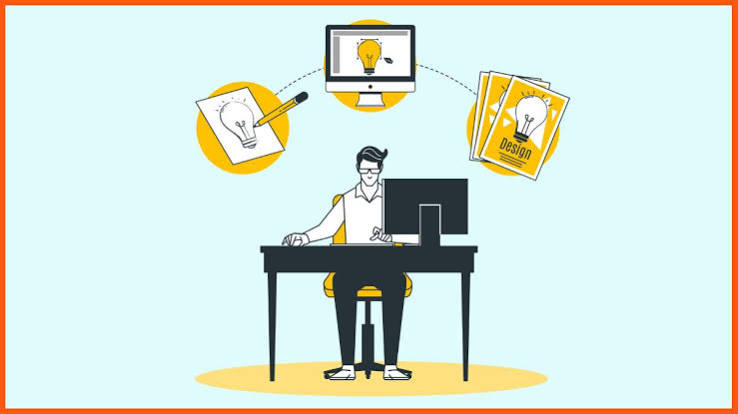 Professional graphic designer in Cameroon working on a branding project
